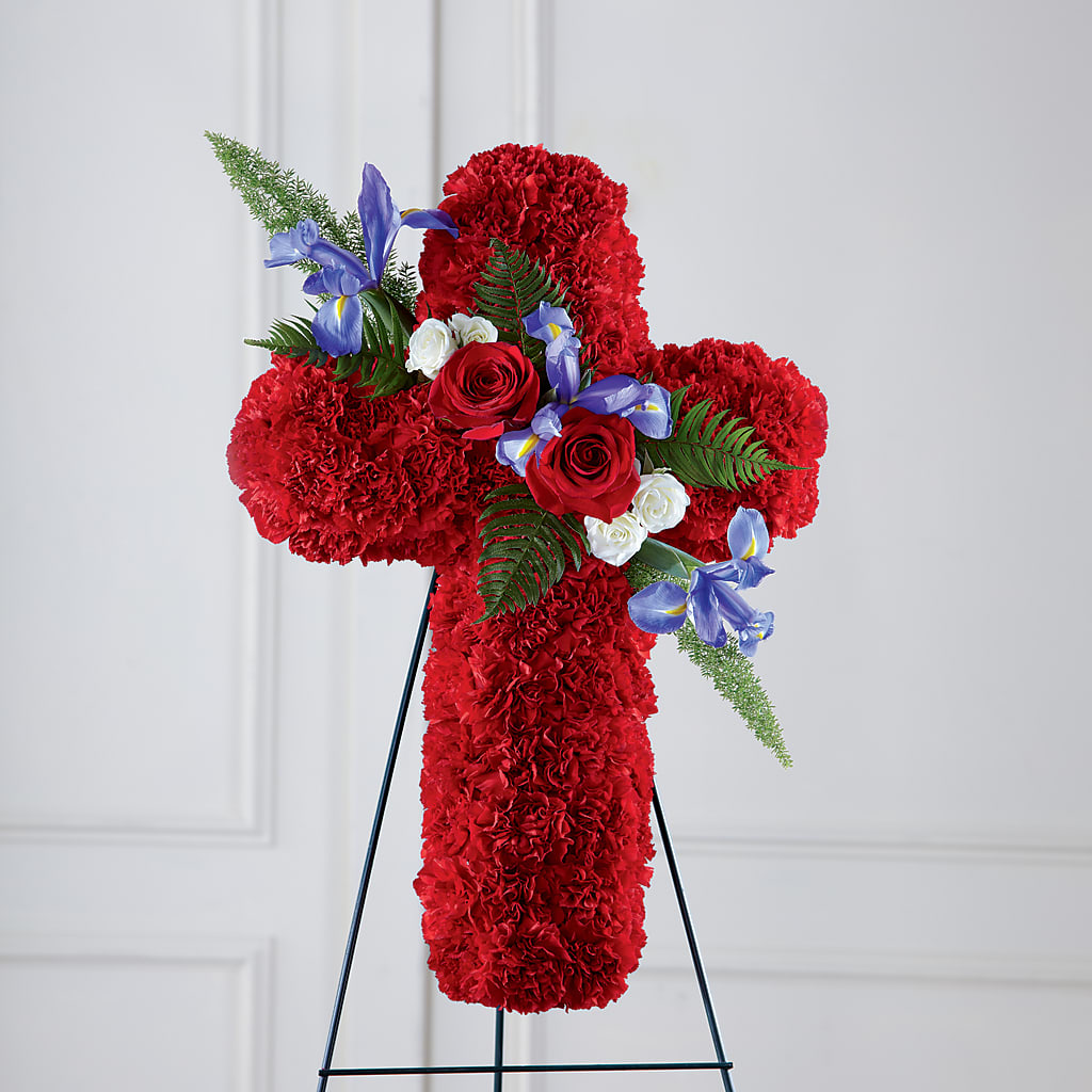 Faithful Hero Floral Cross – Lansing Gardens, Lansing MI
