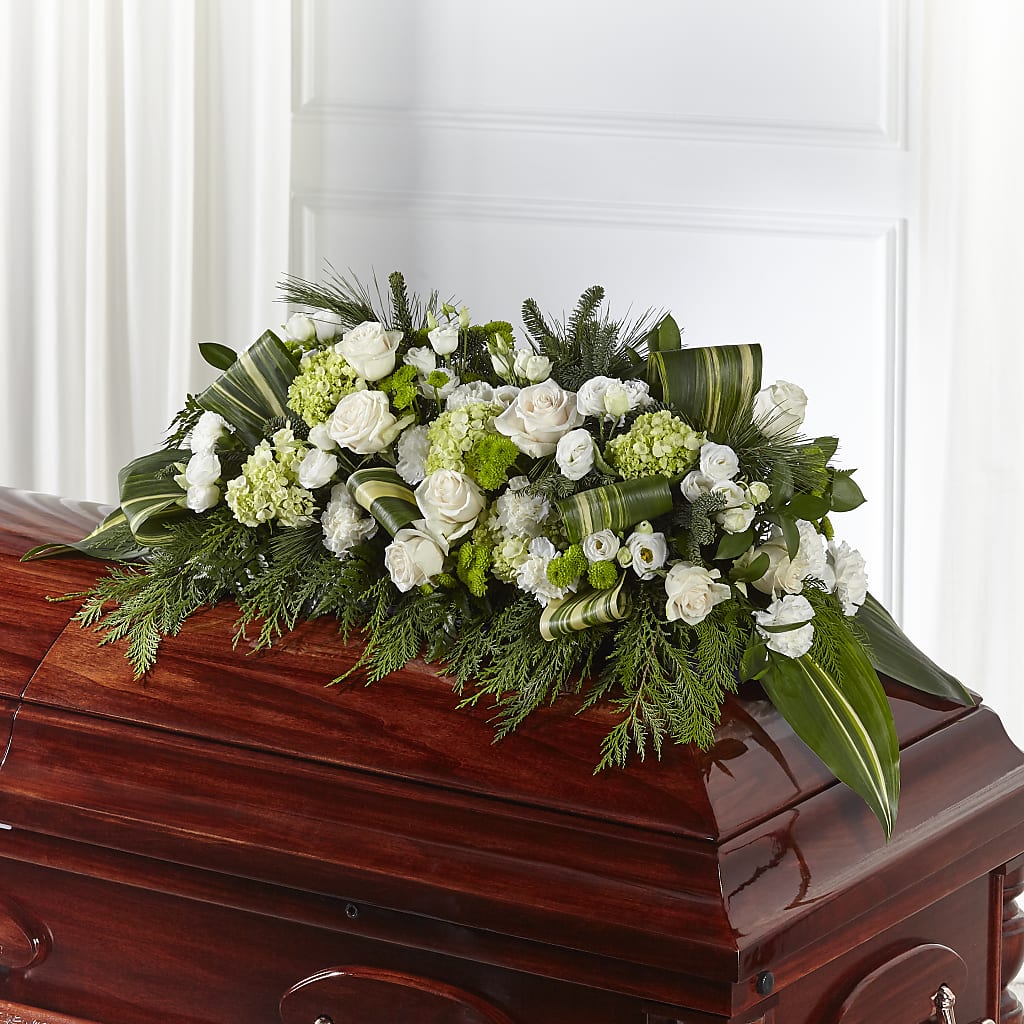 Hopeful Gesture Casket Spray – Lansing Gardens, Lansing MI