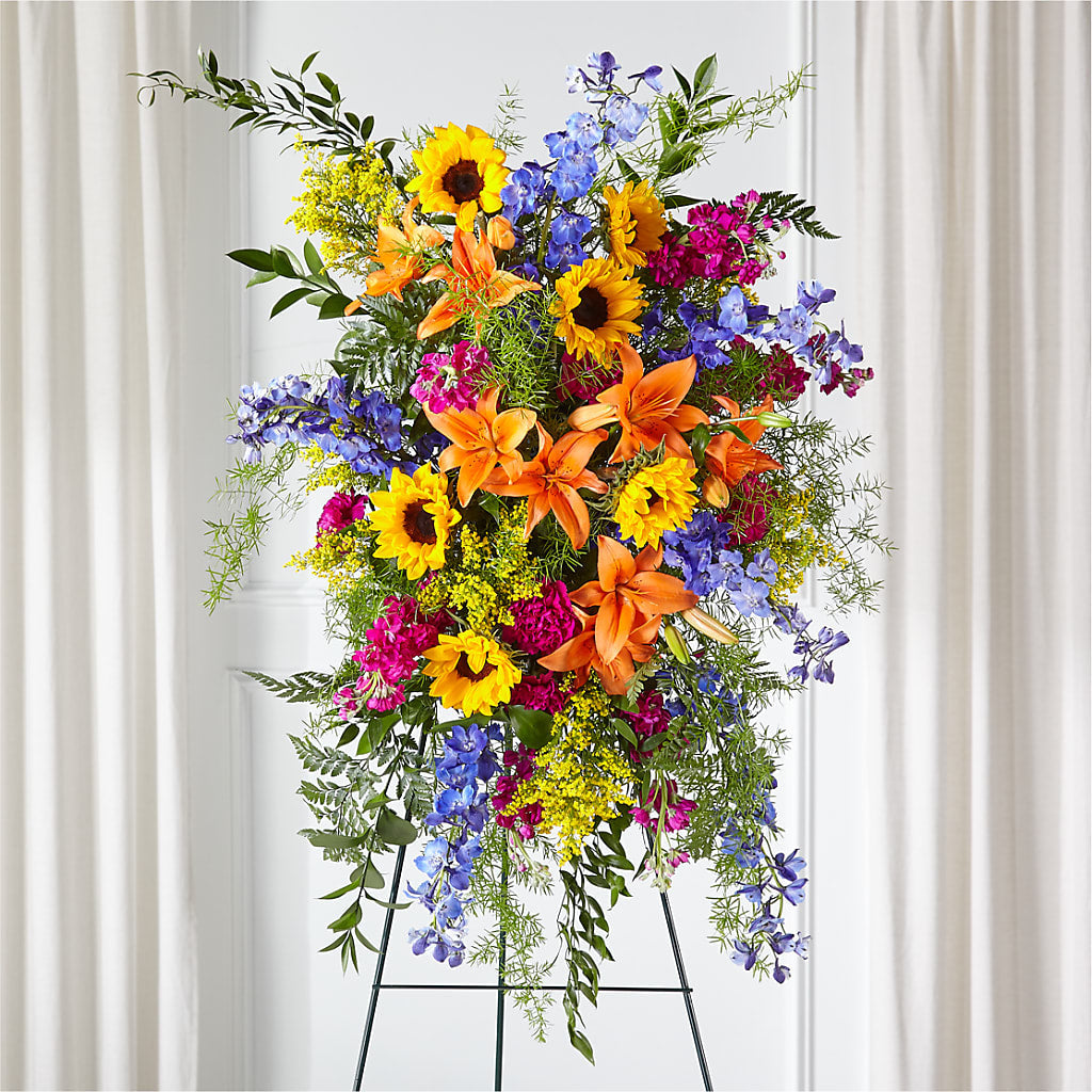 Sunlit Memories Standing Spray (Standard) – Lansing Gardens, Lansing MI