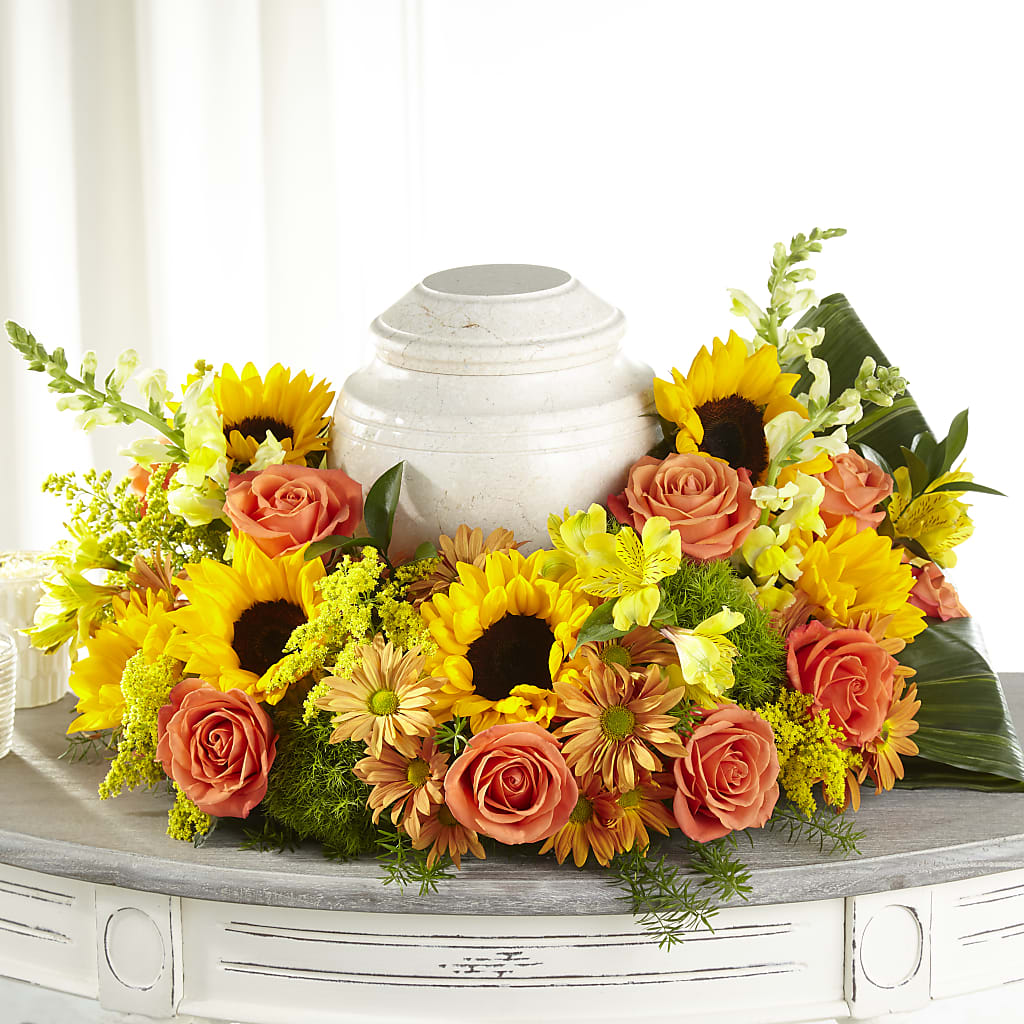 Faithful Sunflower Cremation Adornment – Lansing Gardens, Lansing MI