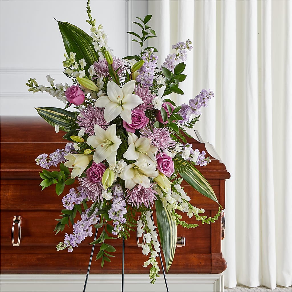 Grateful Hearts Standing Spray – Lansing Gardens, Lansing MI