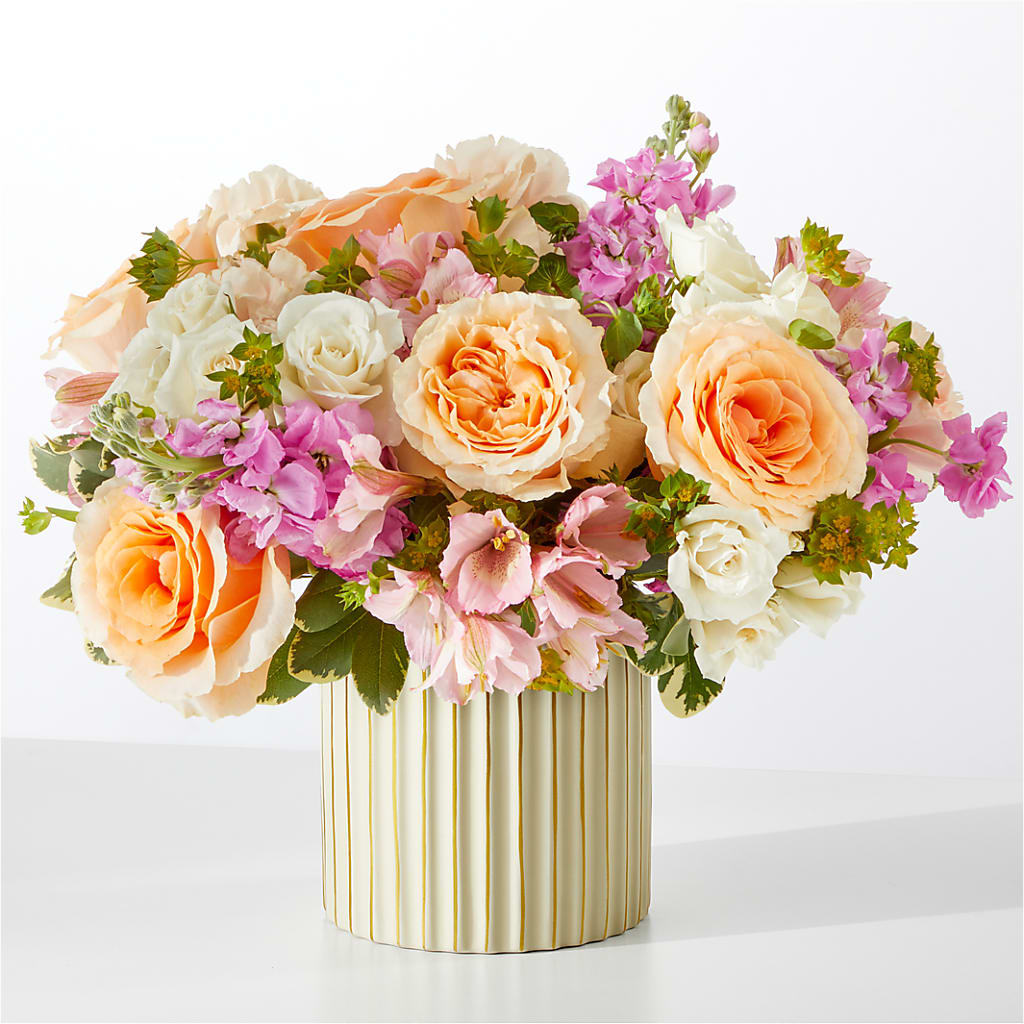 Paradise Bouquet with Ivory Vase – Lansing Gardens, Lansing MI
