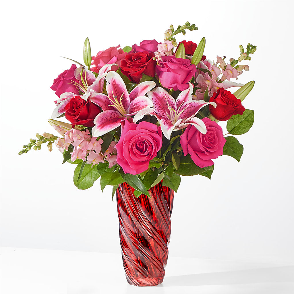 Always You Bouquet with Luxe Swirl Vase – Lansing Gardens, Lansing MI