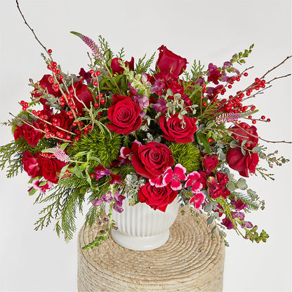 Big Red Bow Bouquet –  Lansing Gardens, Lansing MI