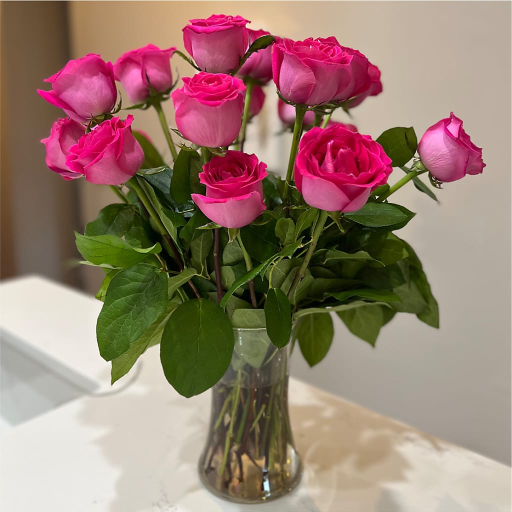 Long Stem Pink Rose Bouquet –  Lansing Gardens, Lansing MI