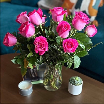 Long Stem Pink Rose Bouquet –  Lansing Gardens, Lansing MI