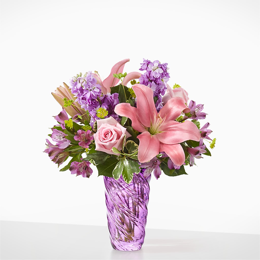 Precious Petals Bouquet with Luxe Swirl Vase –  Lansing Gardens, Lansing MI