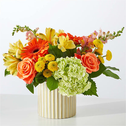 Autumn Sunshine Bouquet with Ivory Vase –  Lansing Gardens, Lansing MI