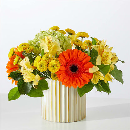 Autumn Sunshine Bouquet with Ivory Vase –  Lansing Gardens, Lansing MI
