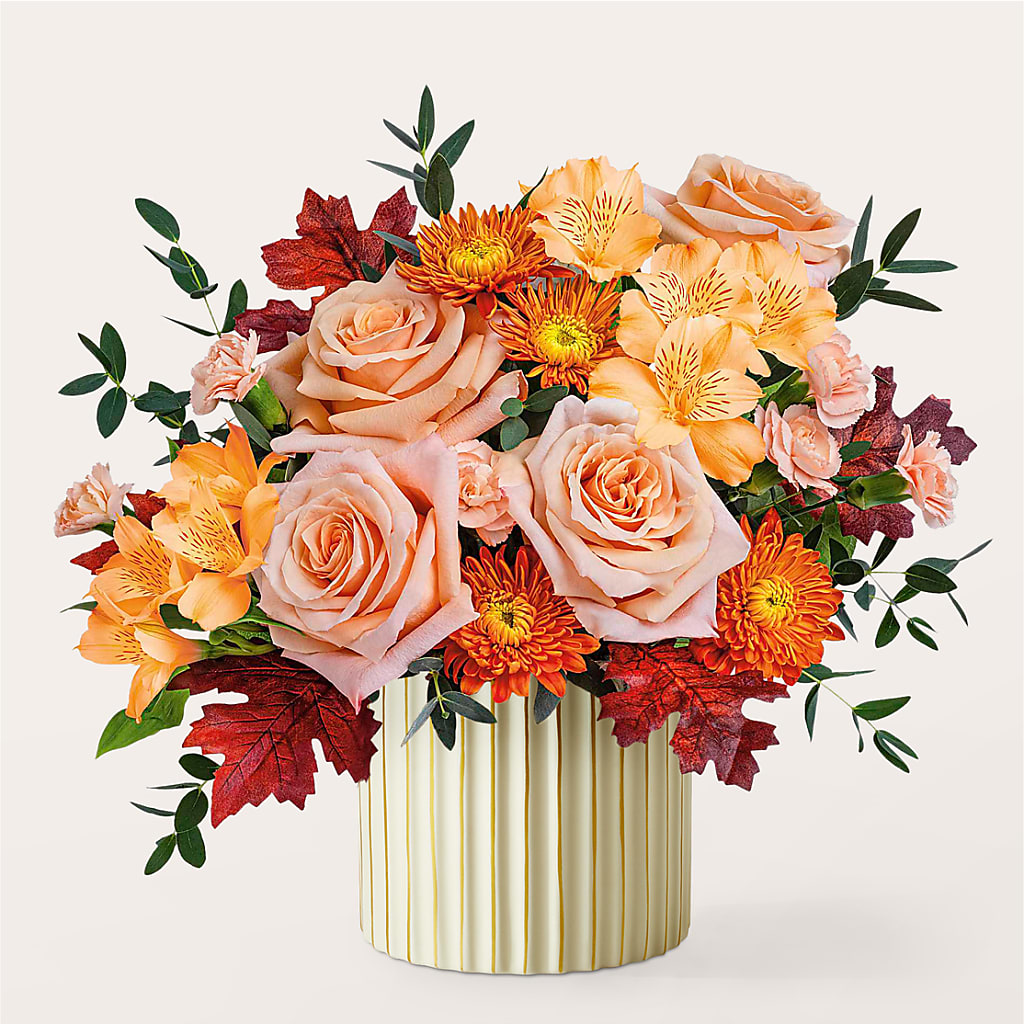 Spiced Latte Bouquet with Ivory Vase –  Lansing Gardens, Lansing MI