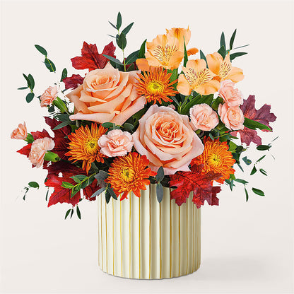 Spiced Latte Bouquet with Ivory Vase –  Lansing Gardens, Lansing MI