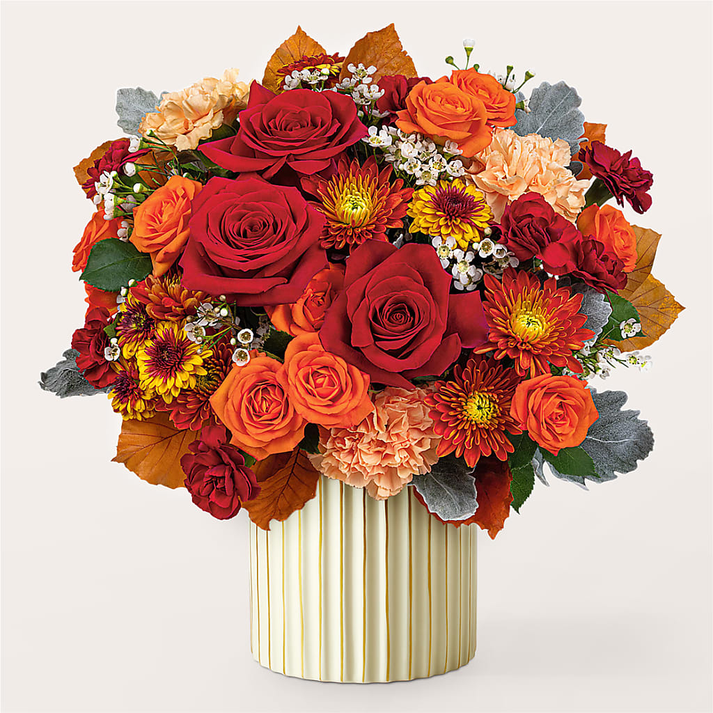 Merlot Bouquet with Ivory Vase –  Lansing Gardens, Lansing MI